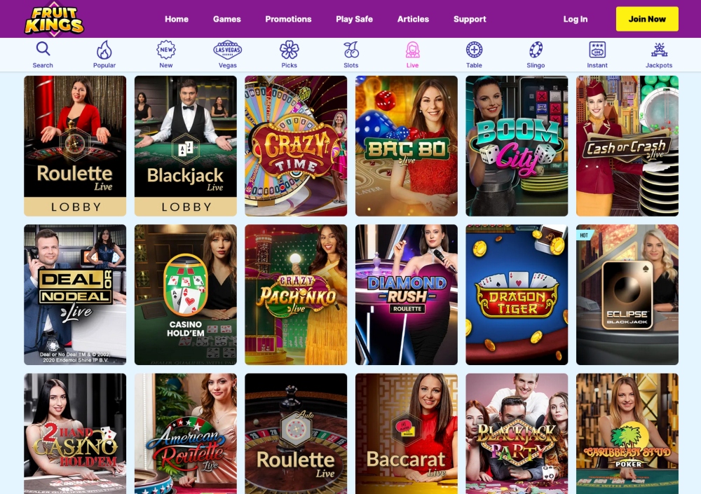 fruit kings live casino