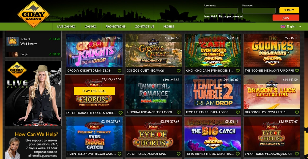 gday casino slots