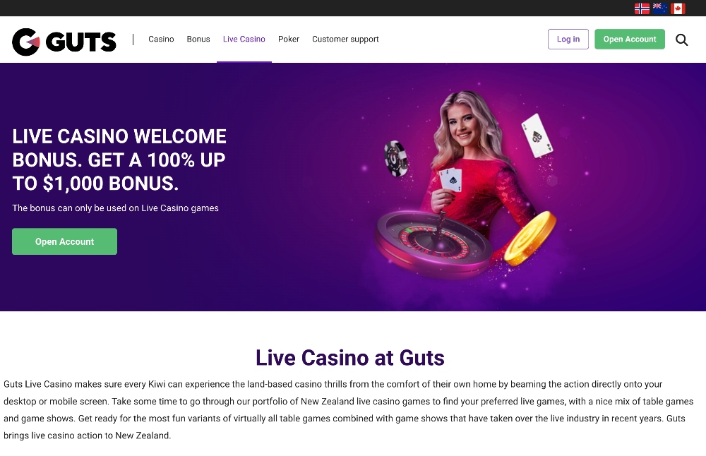 guts live casino