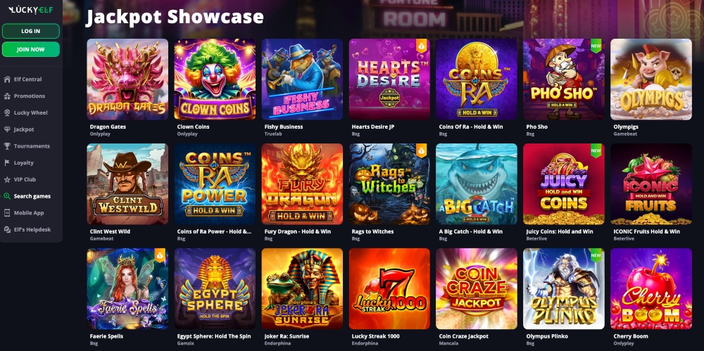 lucky elf casino jackpot