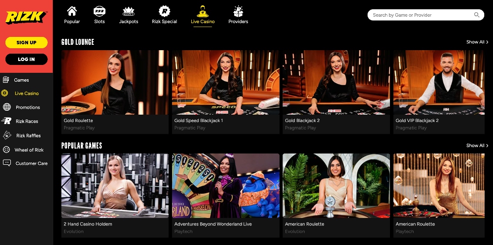 rizk live casino