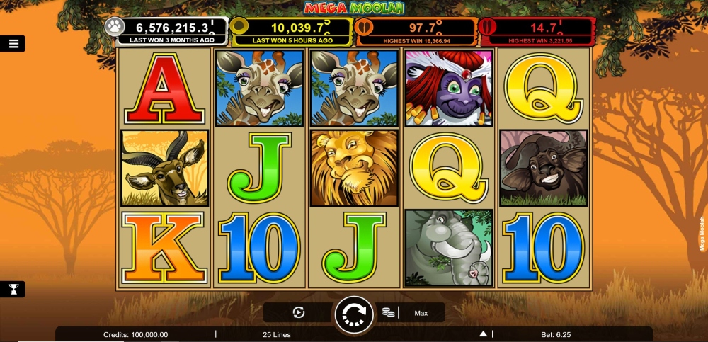 mega moolah slot gameplay