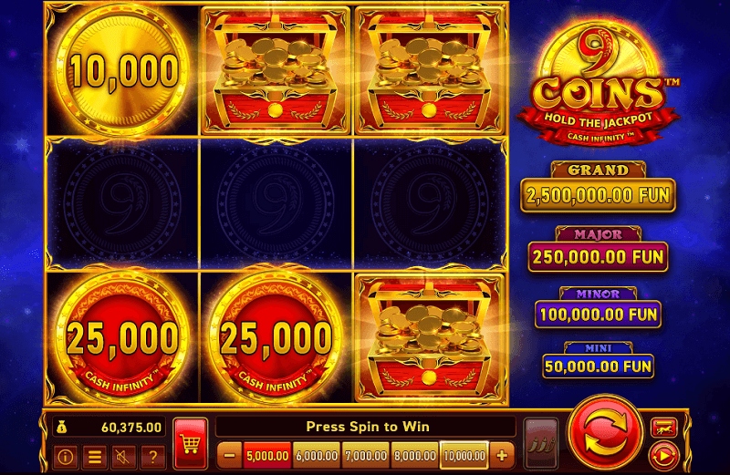 9 coins slot gameplay