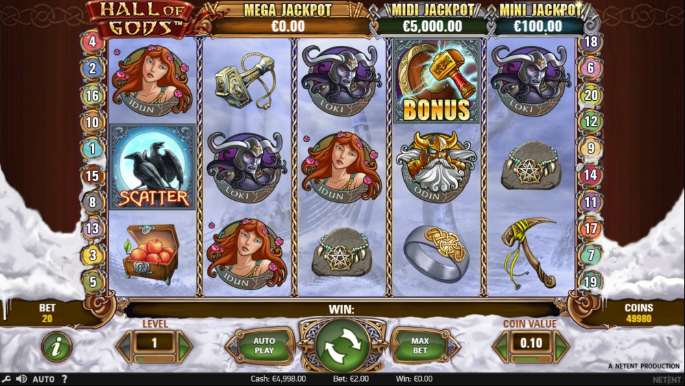 hall of gods slot gameplay