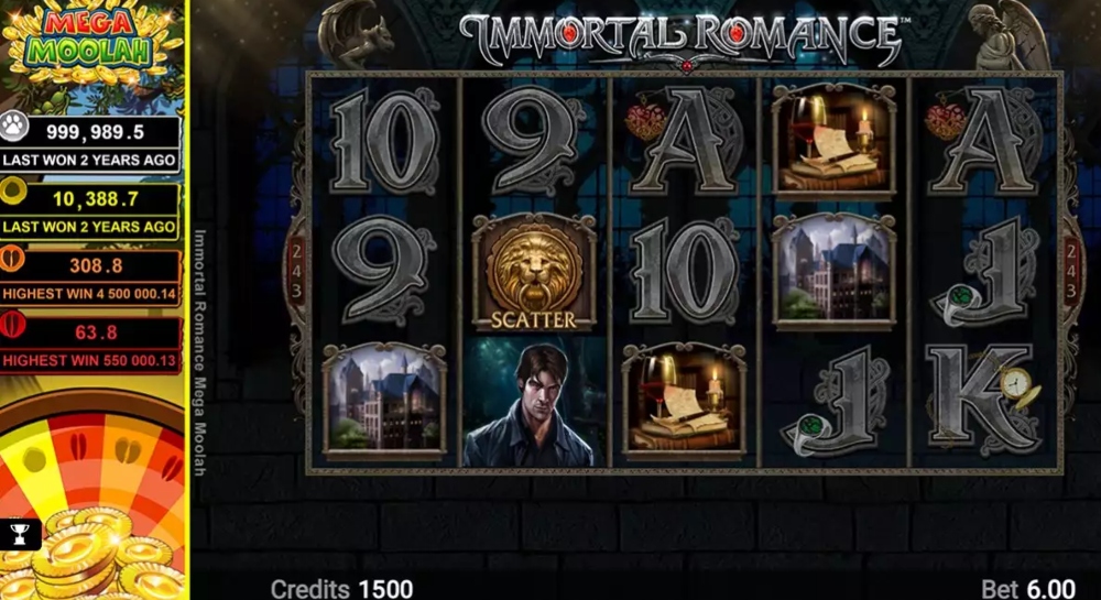 immortal romance mega moolah slot gameplay
