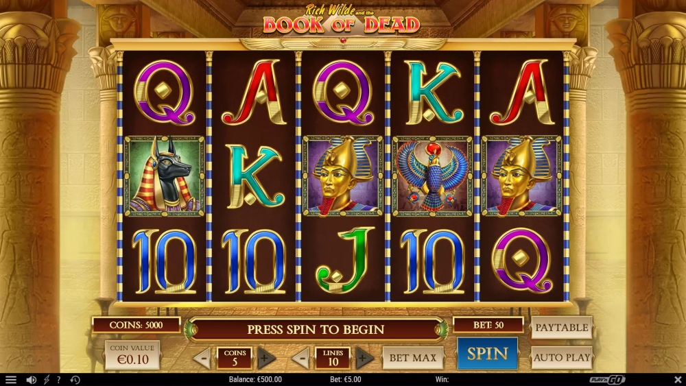 rich wilde and the book of dead slot gameplay