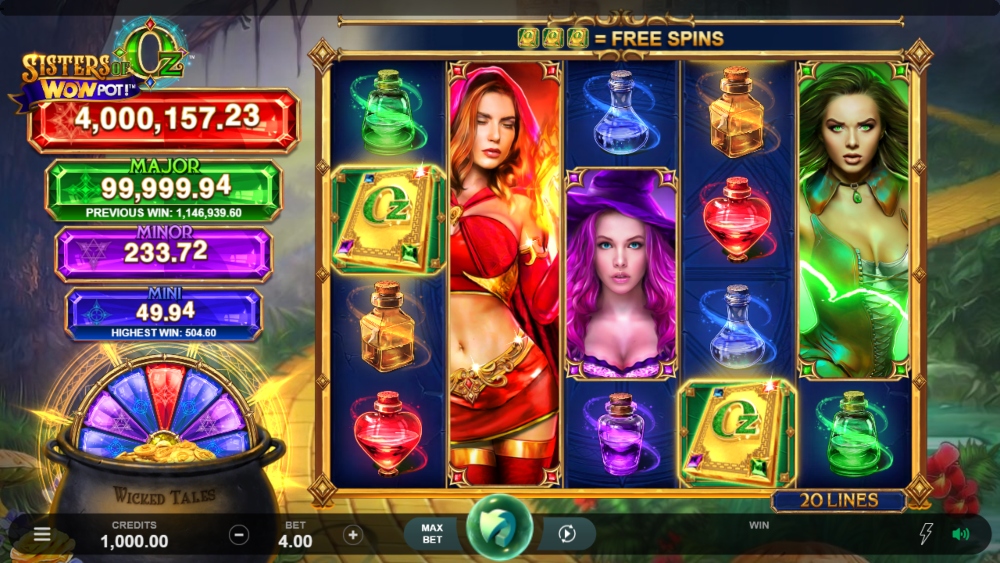 sisters of oz wow pot slot gameplay